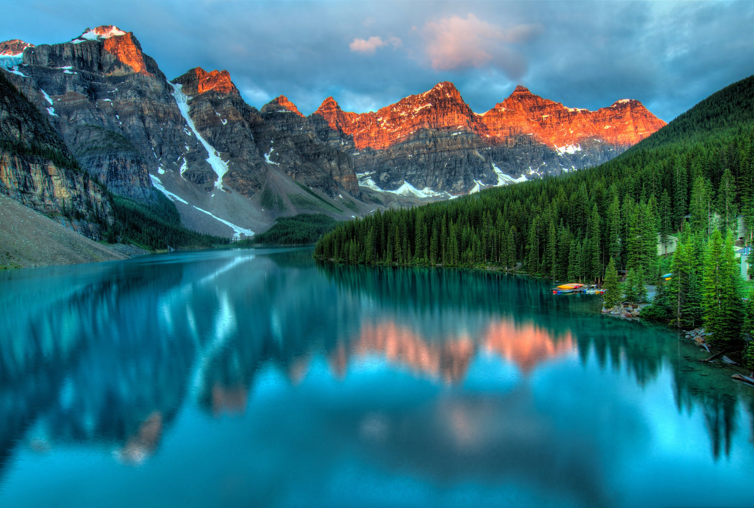 Pristine environment with mountain and lake